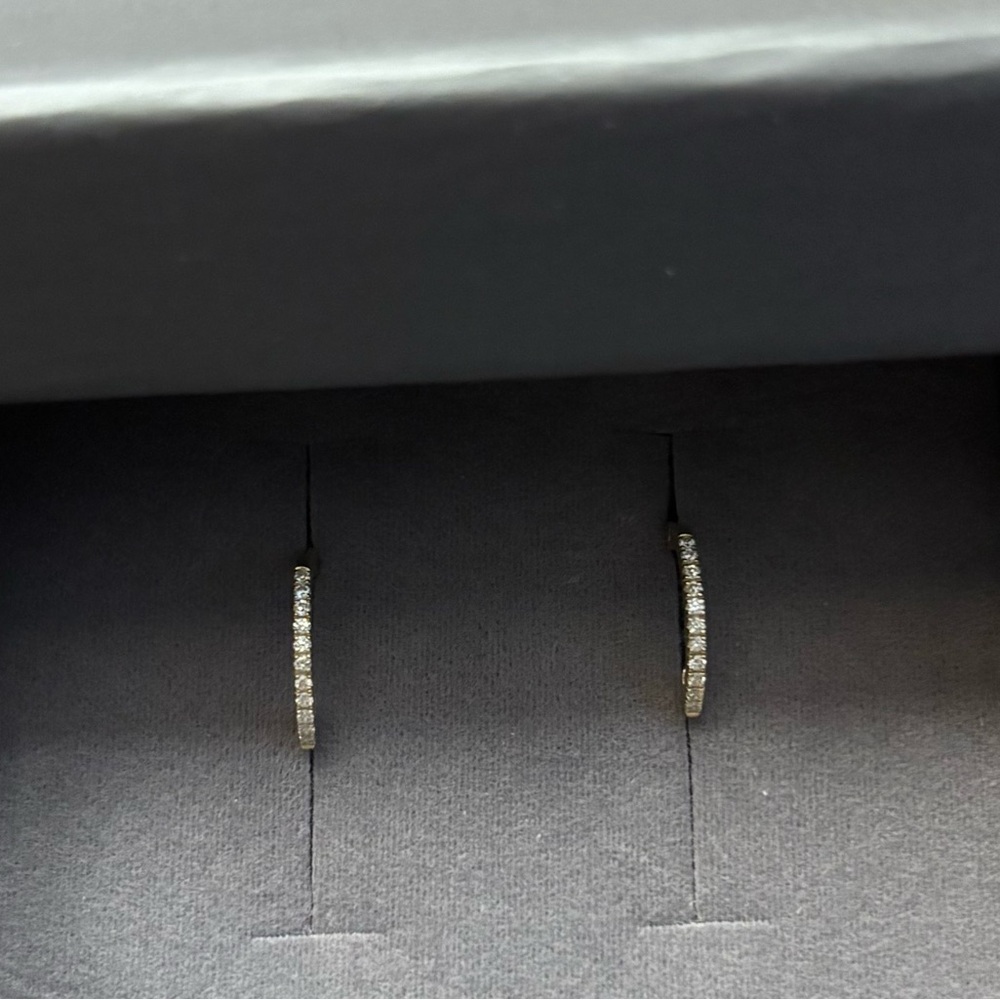 14 k diamond Hoop Earrings